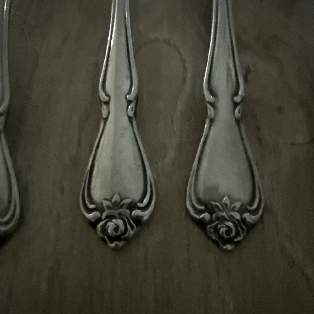 Set of 7 Oneida Stainless Teaspoon‎ Arbor Rose True Rose Flatware Glossy 6in